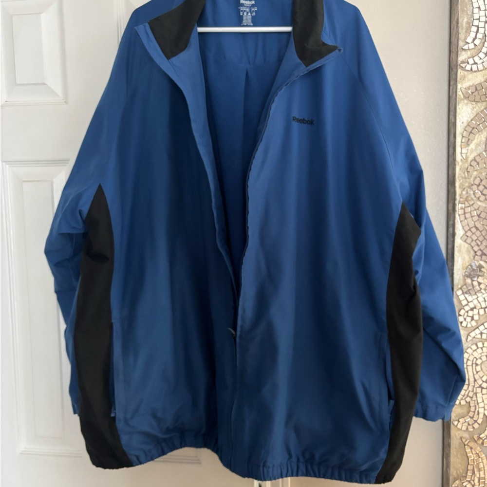 Reebok Blue and Black Windbreaker Lightweight Jacket Men’s